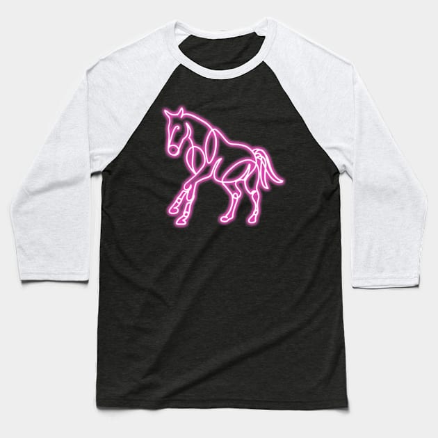 Running Neon Horse Baseball T-Shirt by Ory Photography Designs